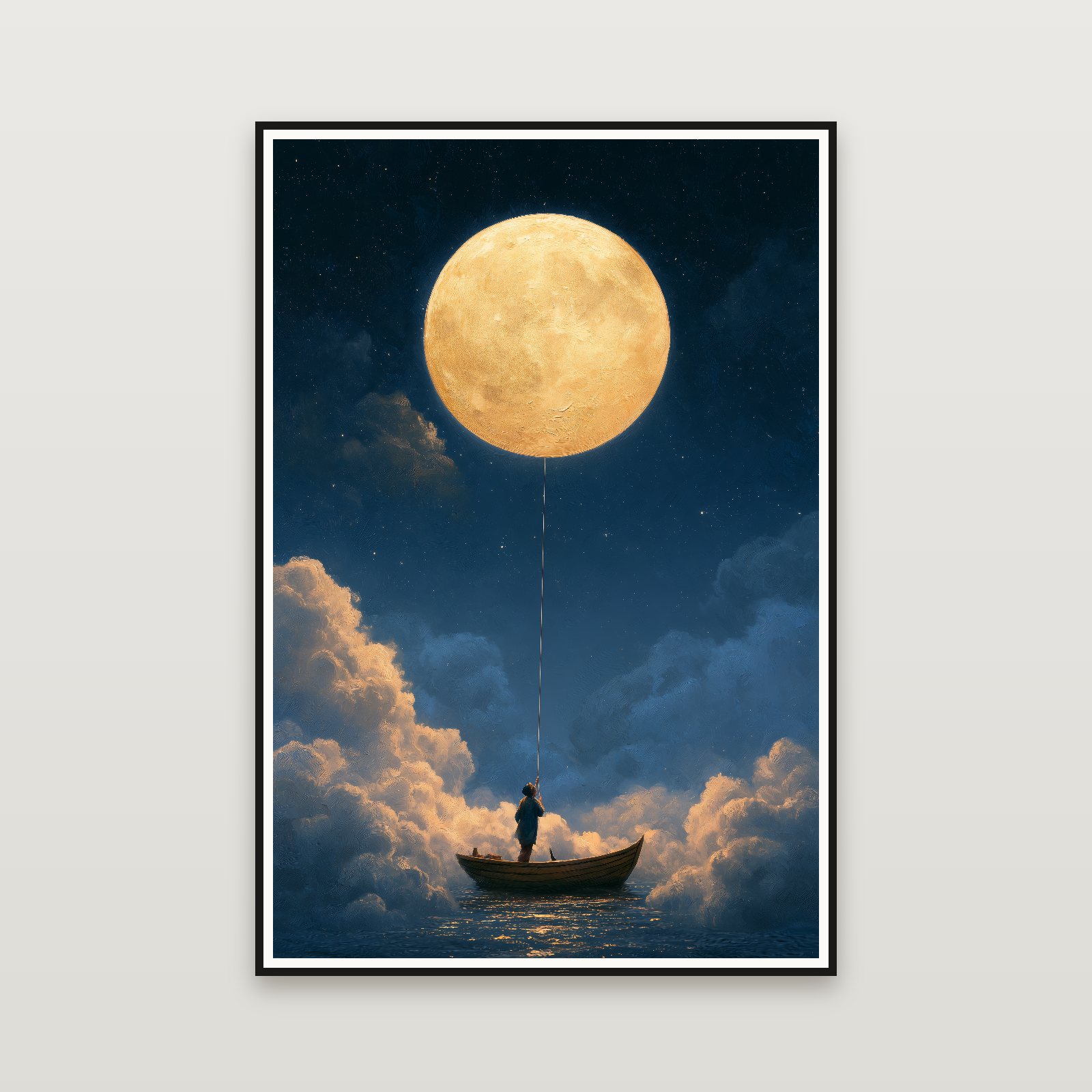 Catching the Moon — framed on a wall