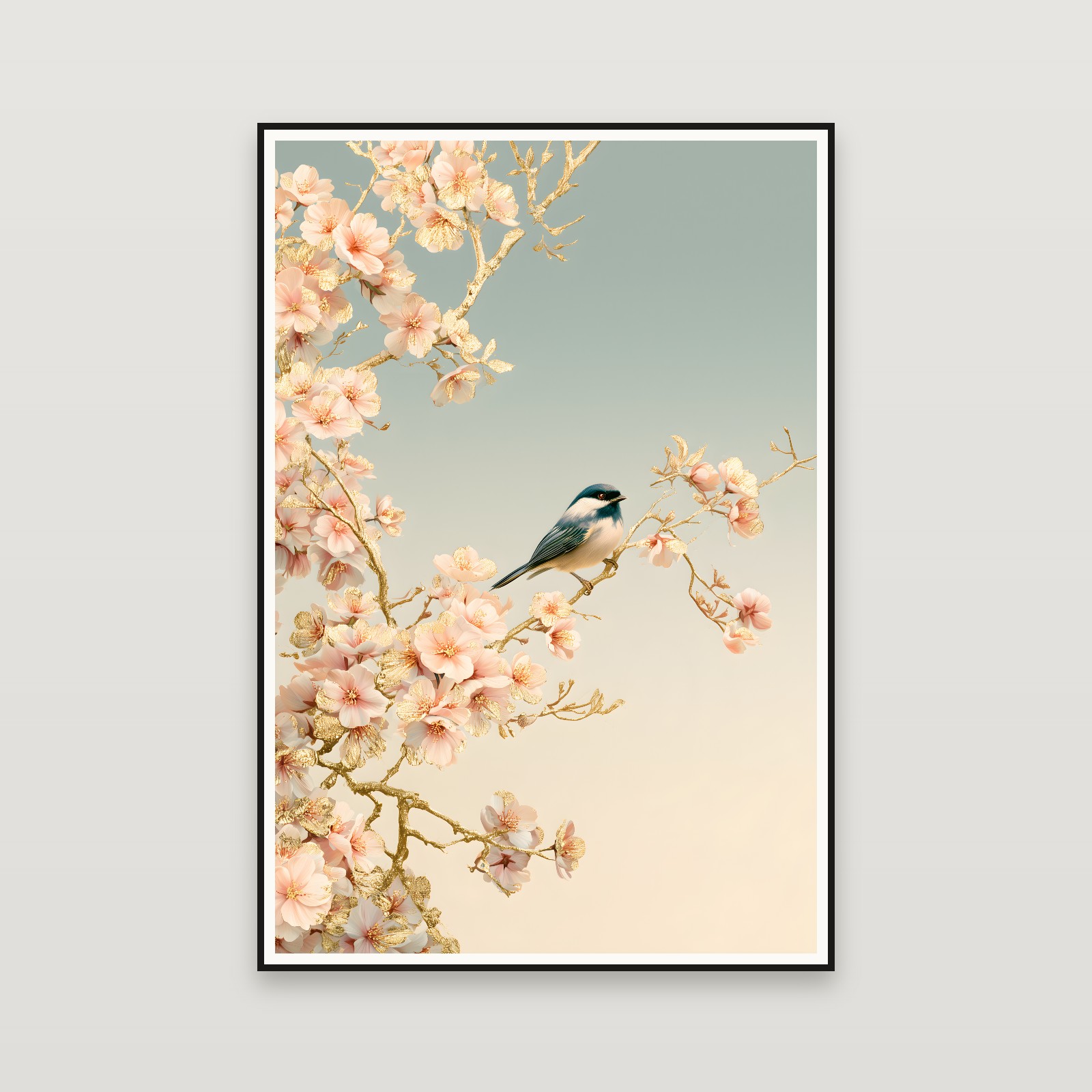 Golden Sakura — encadré au mur