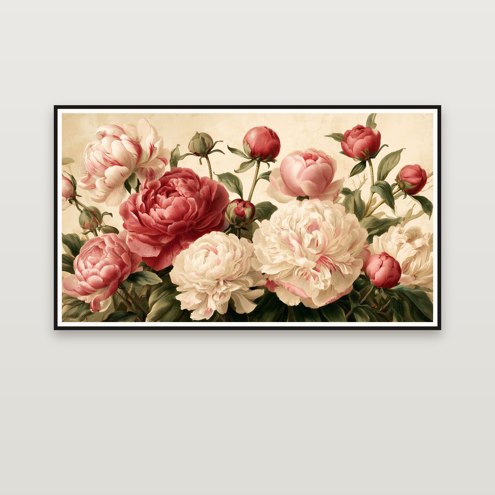 Peony Garden in Gold — 額装イメージ