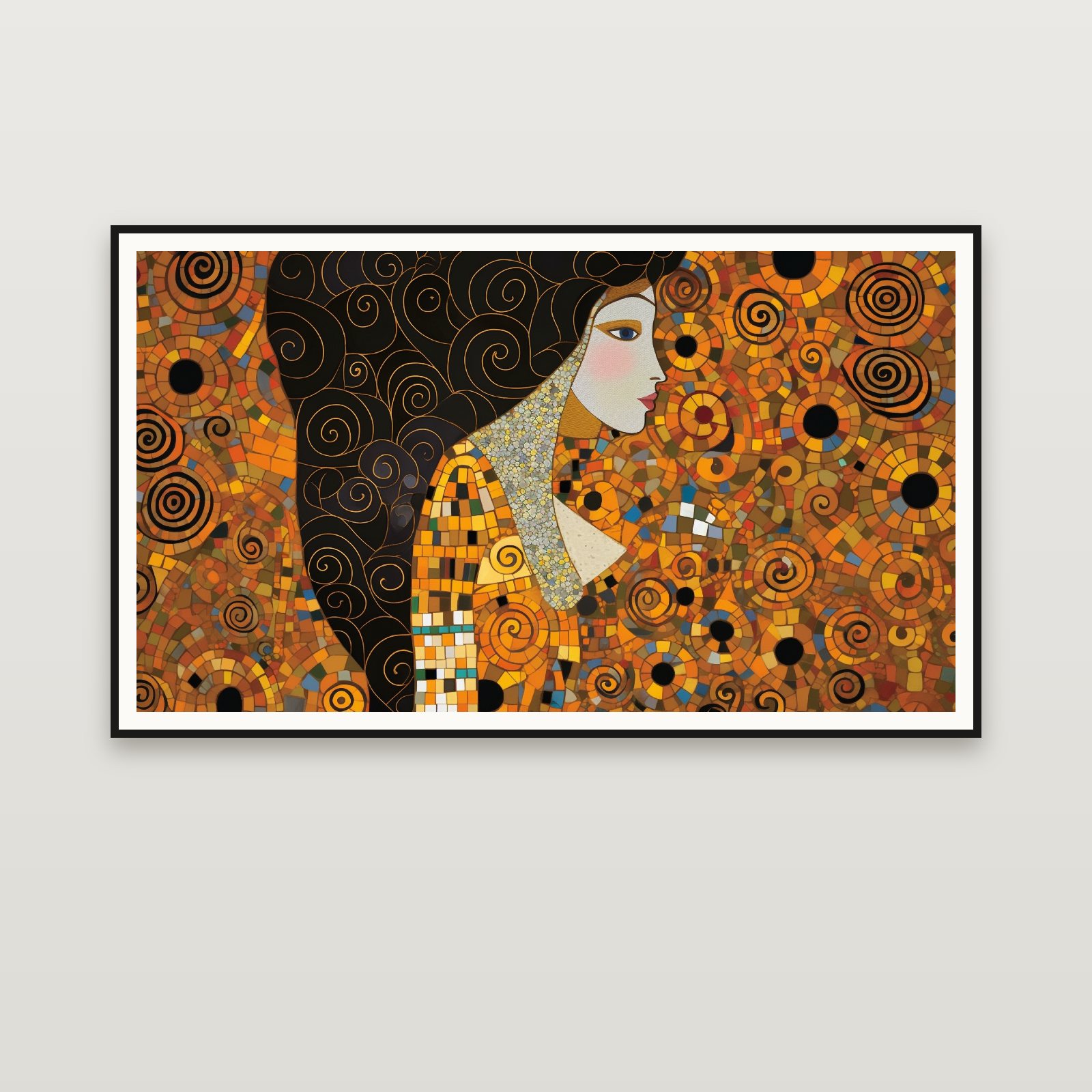 The Amber Veil — framed on a wall