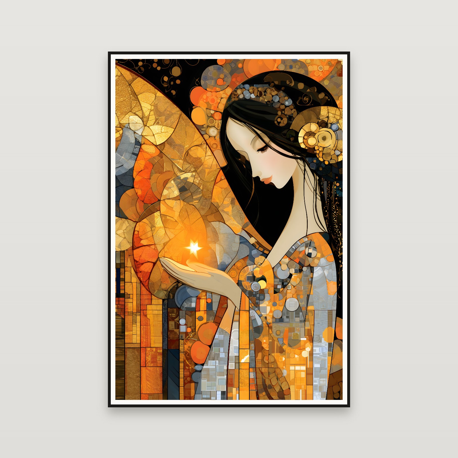 The Angel of the Golden Star — gerahmt an der Wand