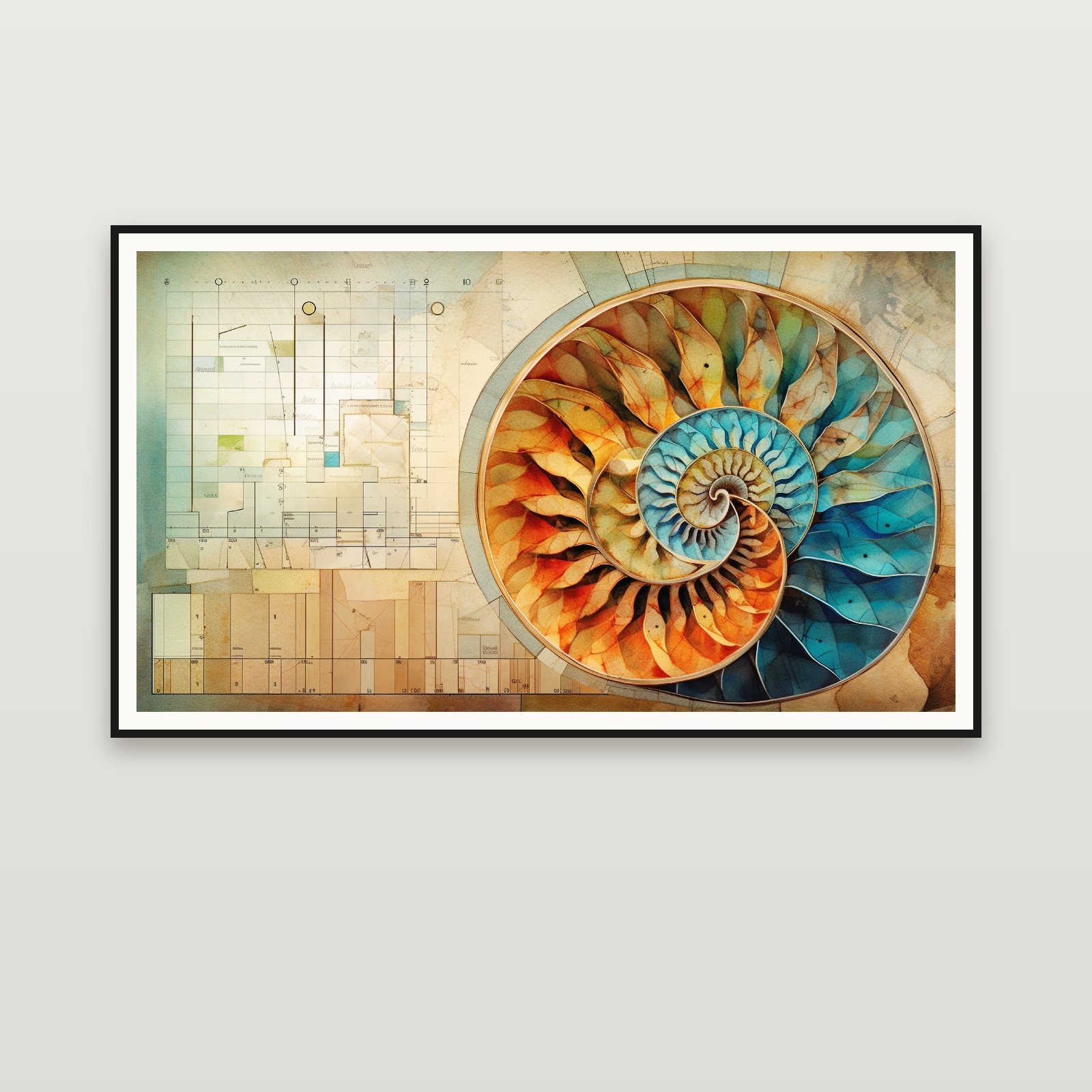 The Architect's Nautilus — gerahmt an der Wand
