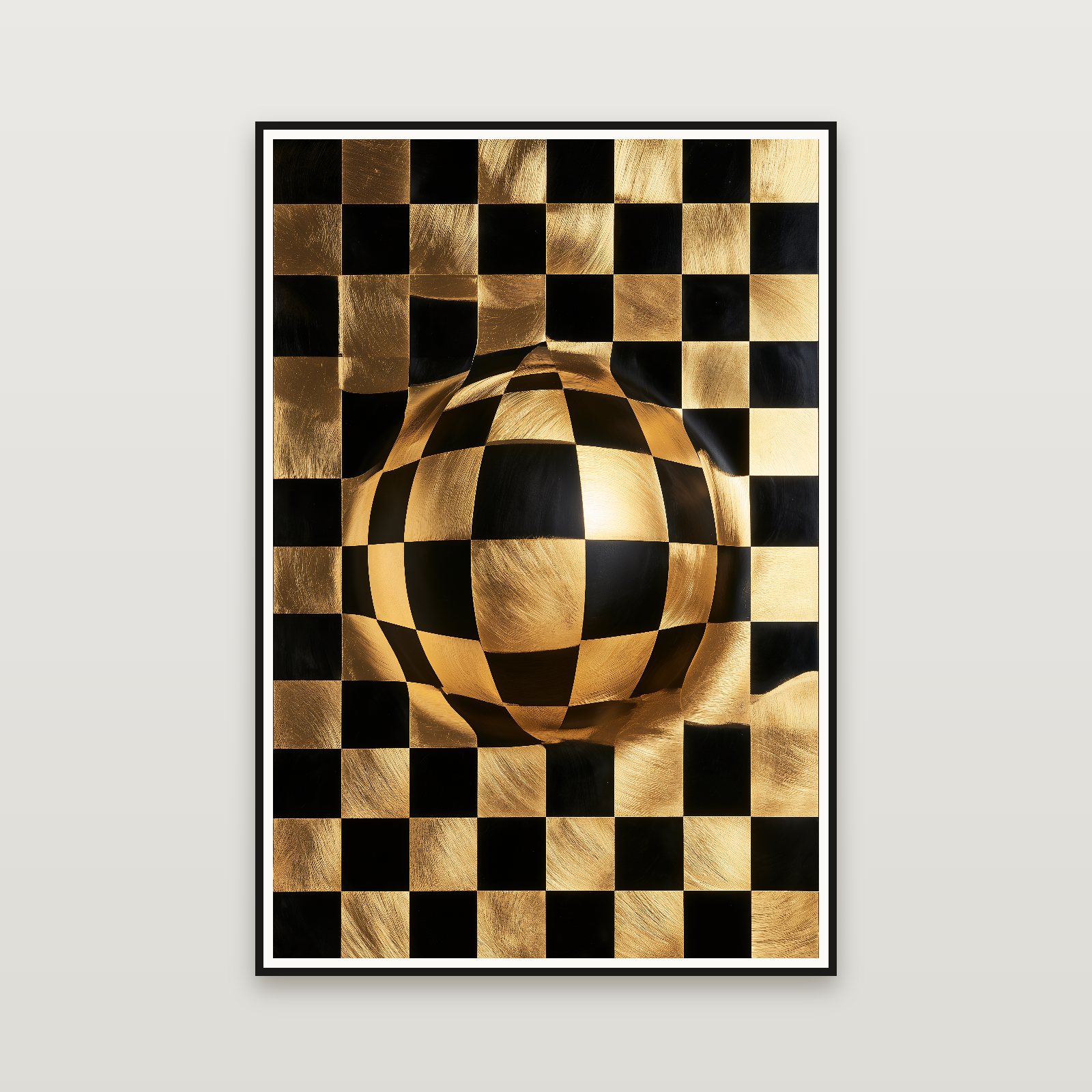 The Breathing Sphere — framed on a wall