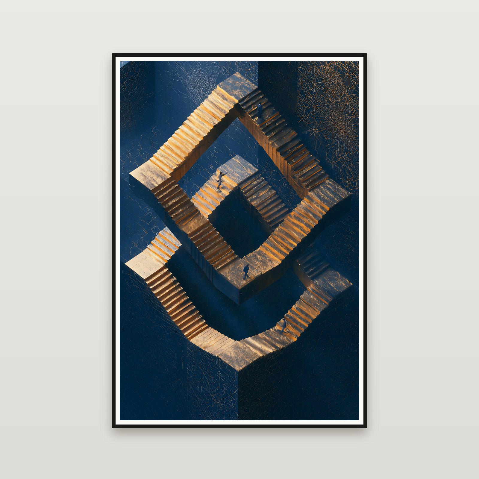 The Endless Staircase — emoldurada na parede