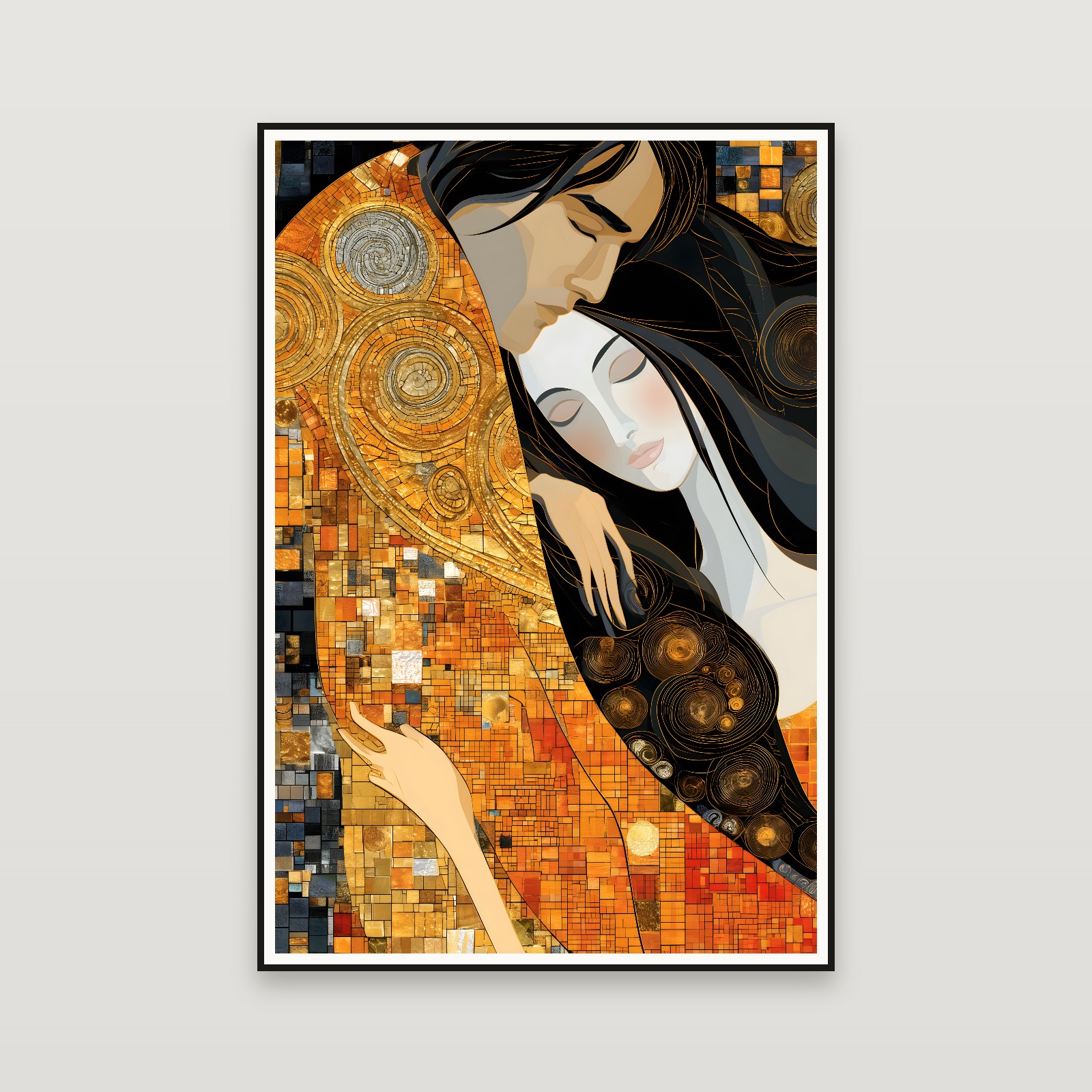 The Eternal Kiss — emoldurada na parede