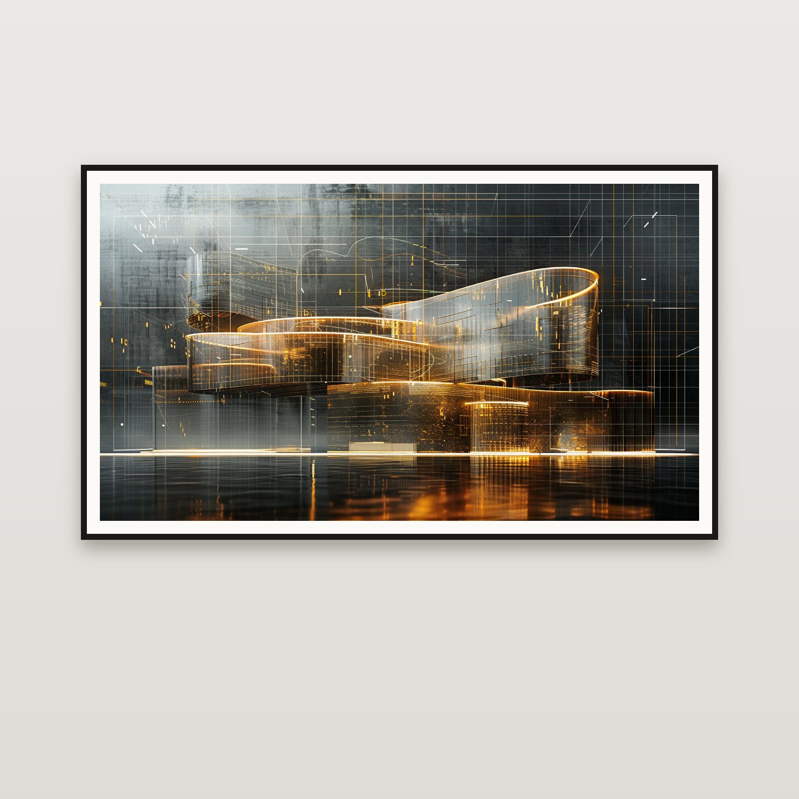 The Floating Gallery — emoldurada na parede