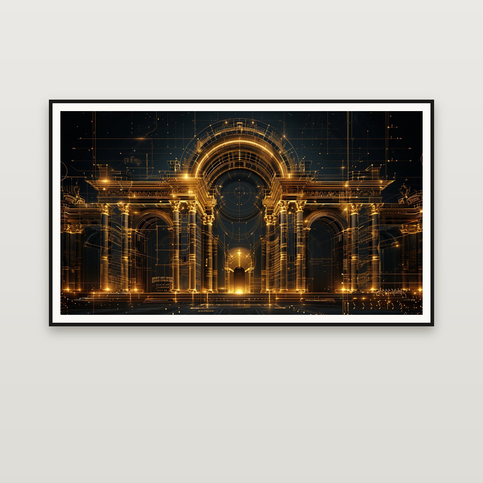The Golden Arcade — framed on a wall