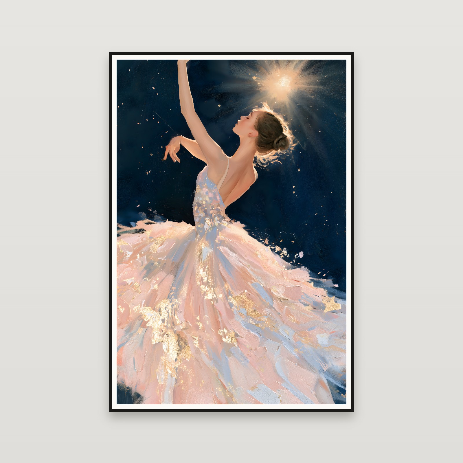 The Golden Ballerina — encadré au mur