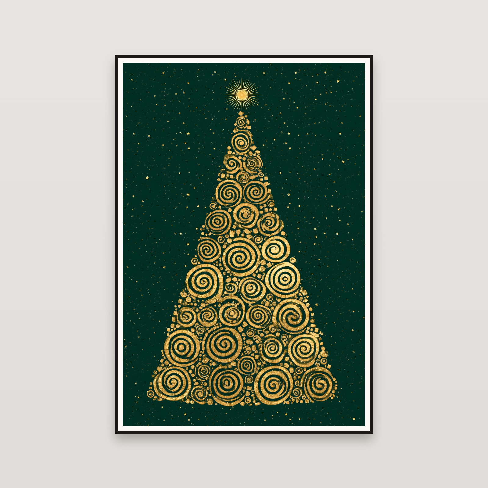 The Golden Christmas Tree — incorniciata a parete