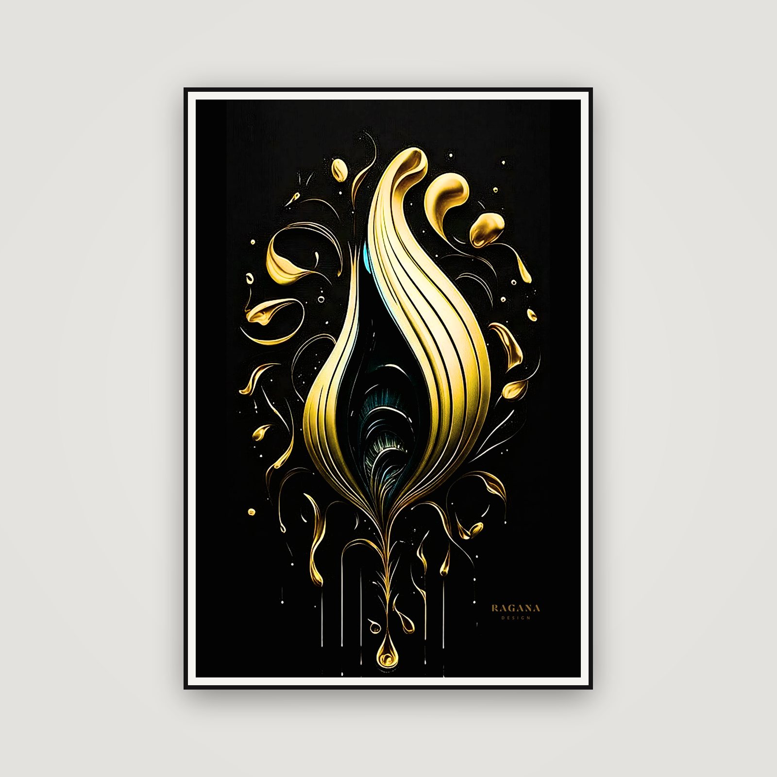 The Golden Flame — encadré au mur