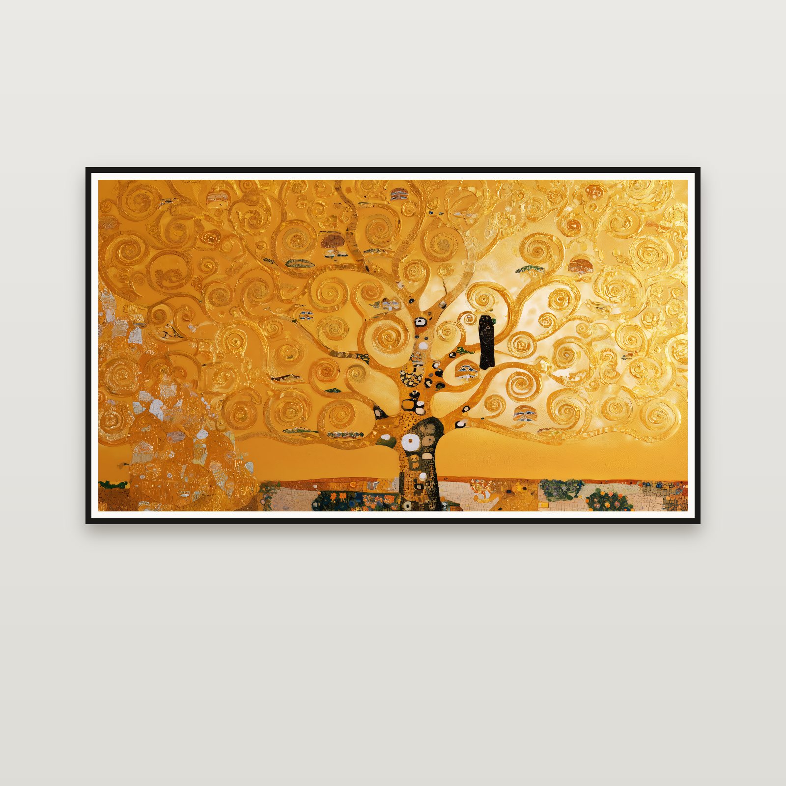 The Golden Frieze Tree of Life — emoldurada na parede