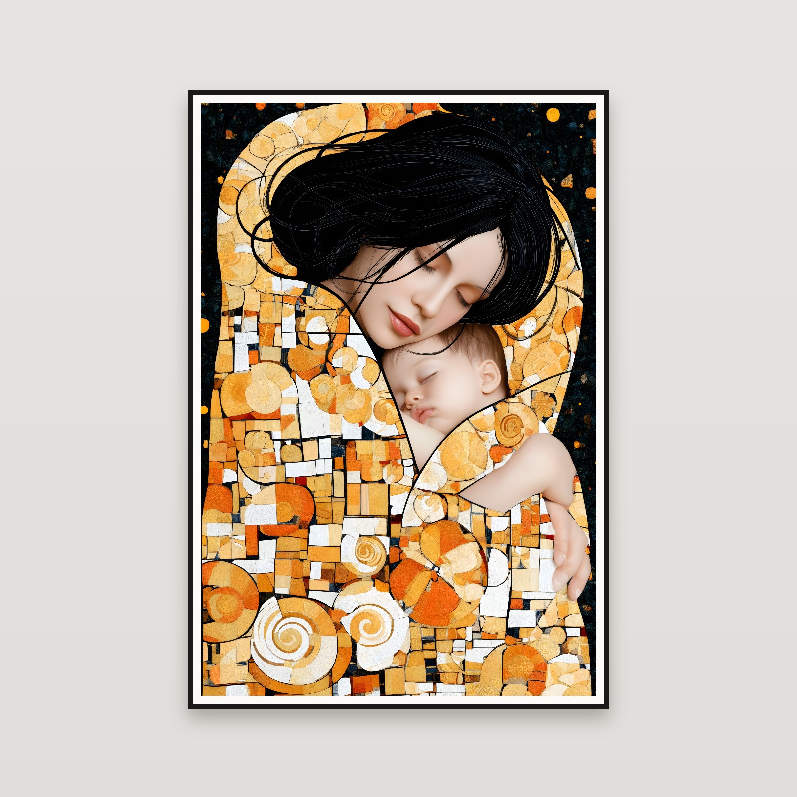 The Golden Mother and Child — encadré au mur