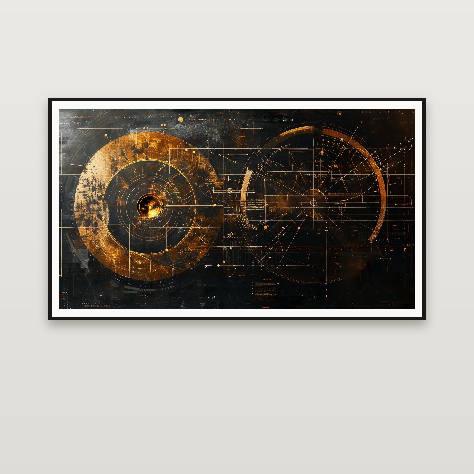 The Golden Orrery — enmarcada en la pared