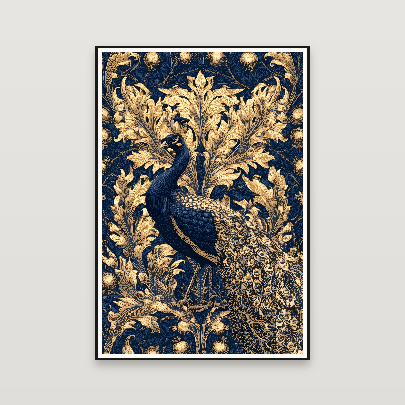 The Golden Peacock — gerahmt an der Wand