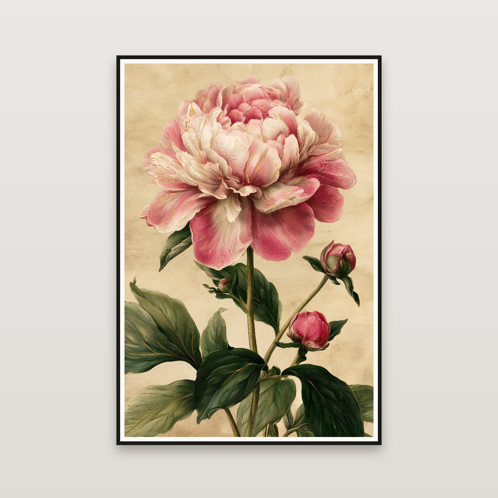 The Golden Peony — 額装イメージ