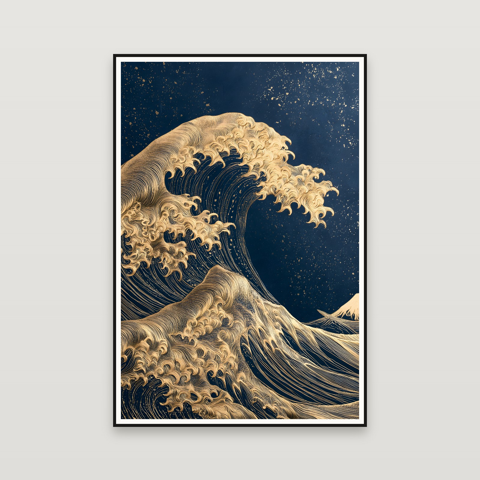 The Golden Wave — gerahmt an der Wand