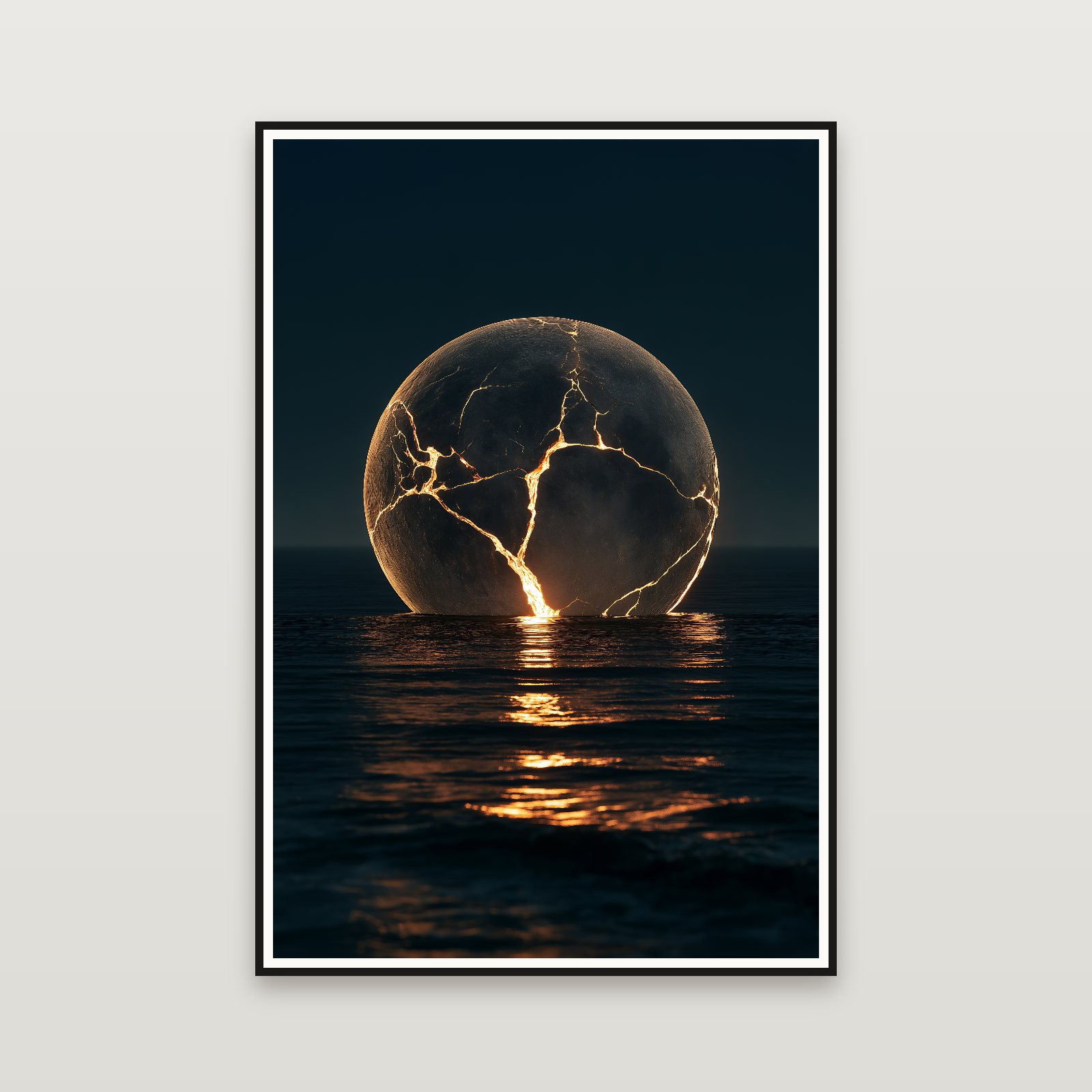 The Kintsugi Moon — 額装イメージ