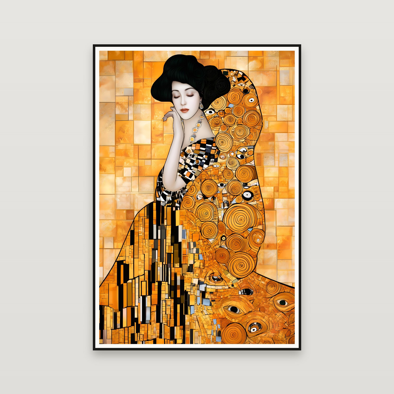 The Lady in Gold — framed on a wall