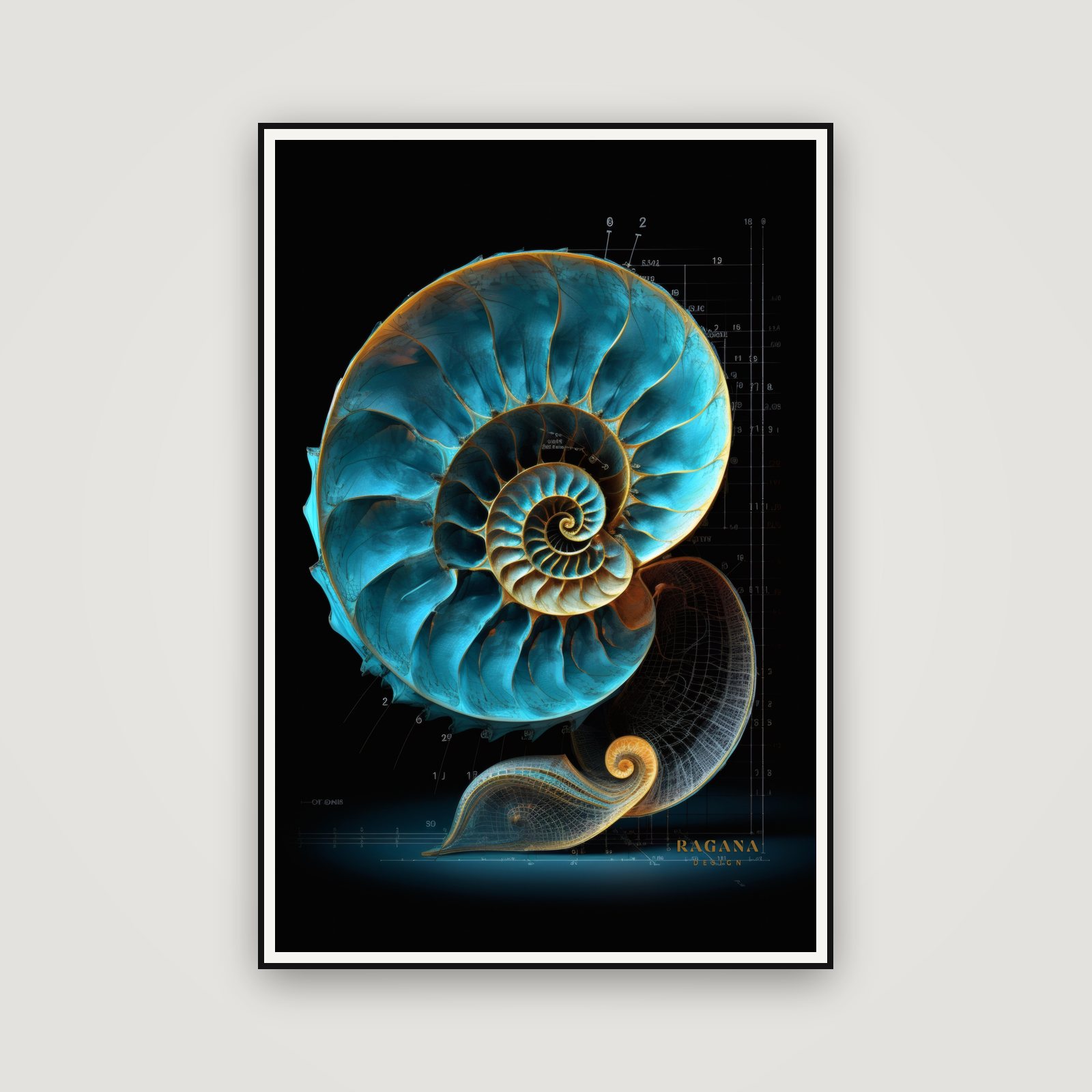 The Luminescent Nautilus — encadré au mur