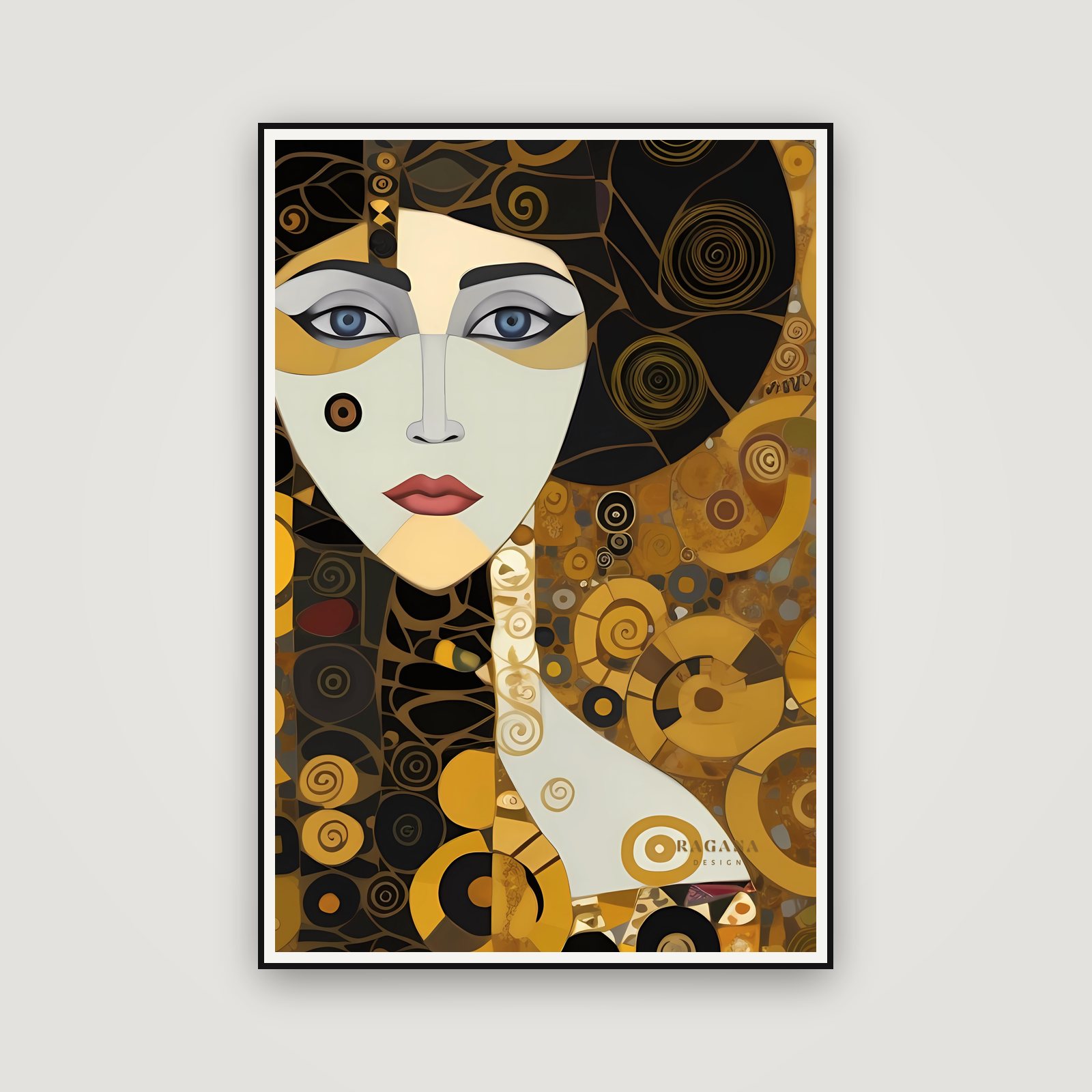 The Oracle of the Spiral — enmarcada en la pared