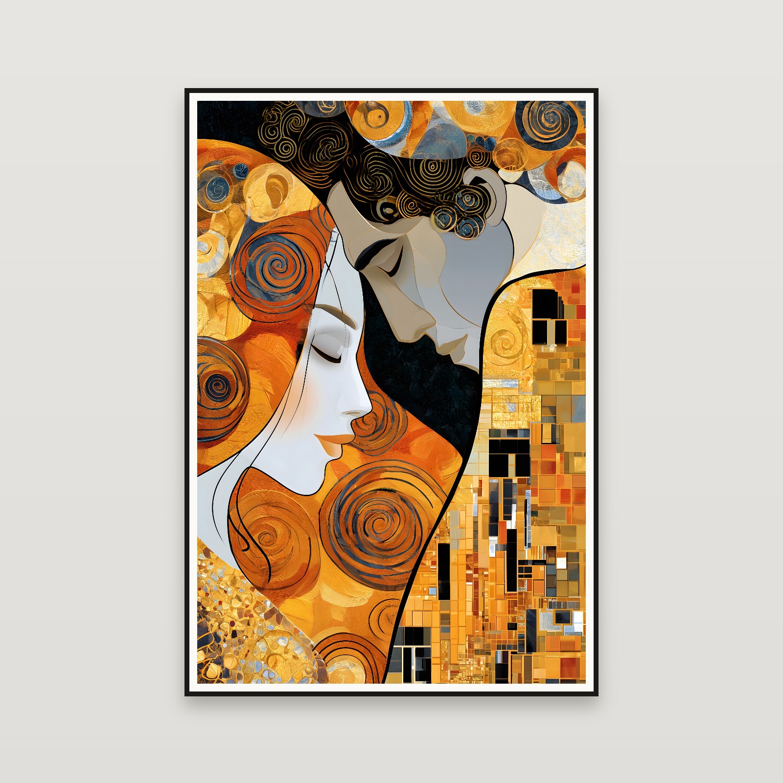 The Spiral Kiss — gerahmt an der Wand