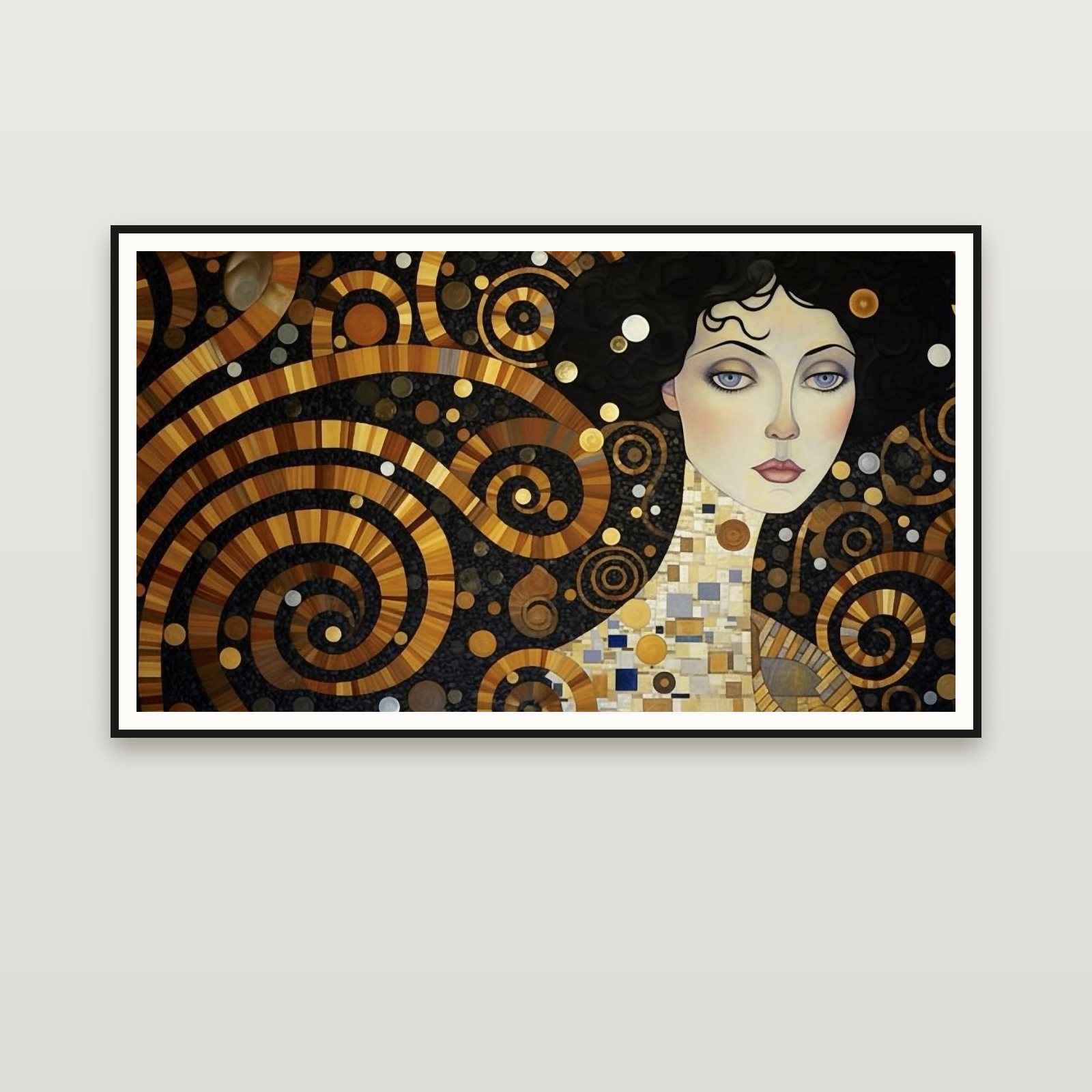 The Spiral Muse — framed on a wall