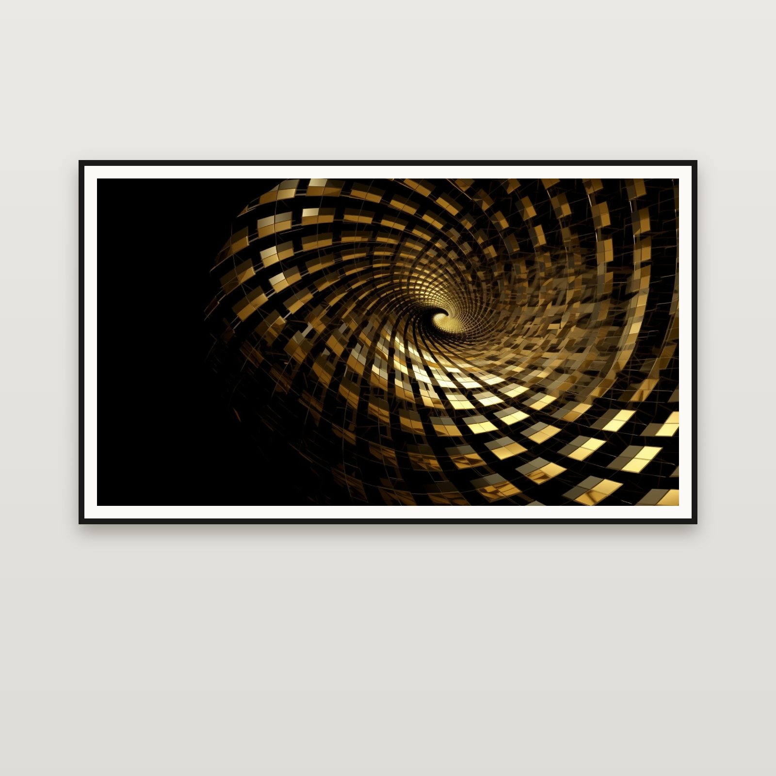 The Tiled Golden Spiral — framed on a wall