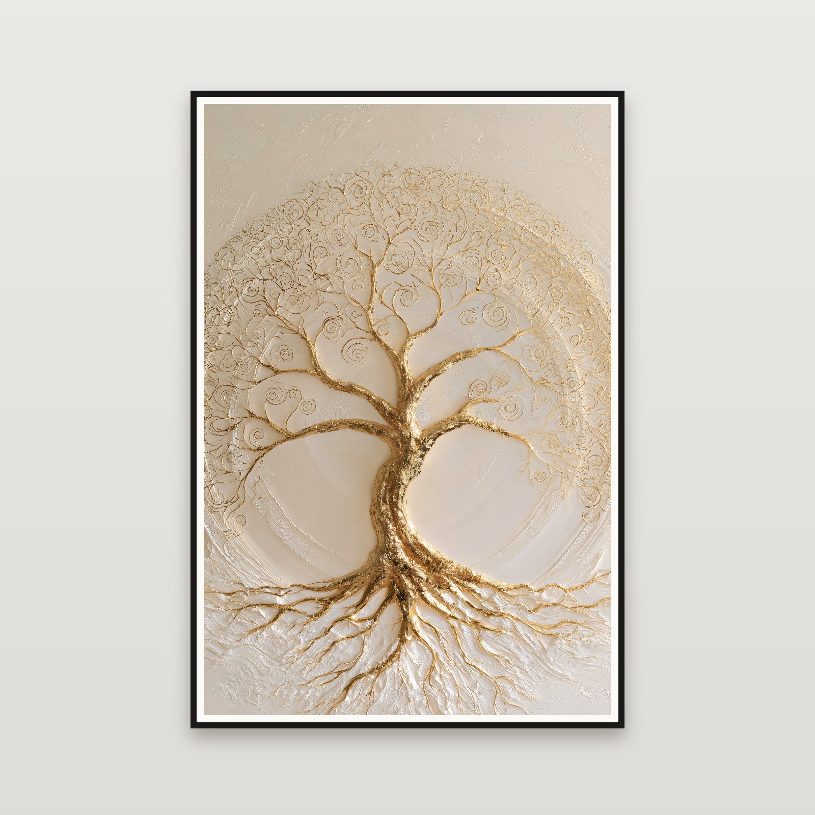 The White and Gold Tree of Life — enmarcada en la pared