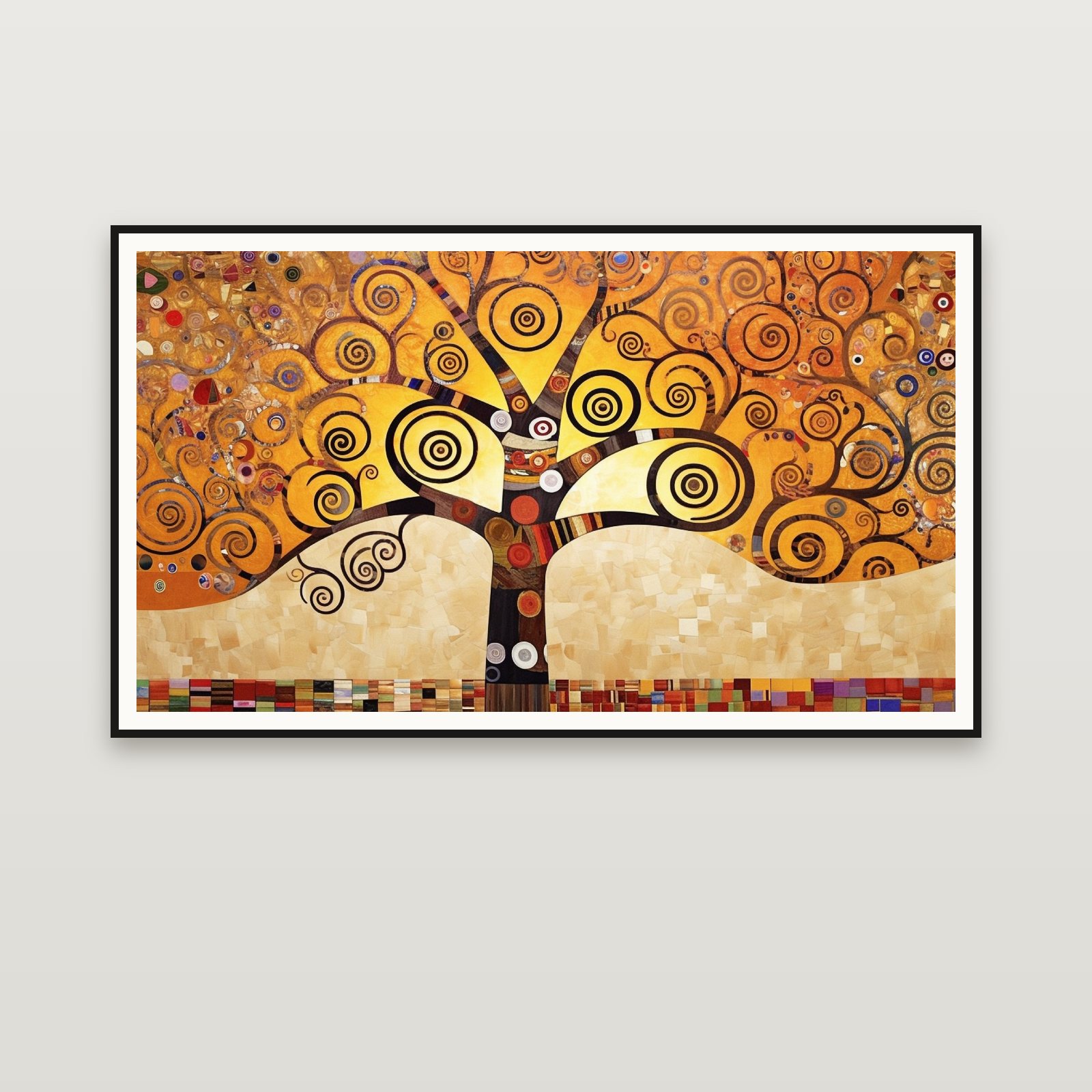 Tree of Life in Amber Gold — 額装イメージ