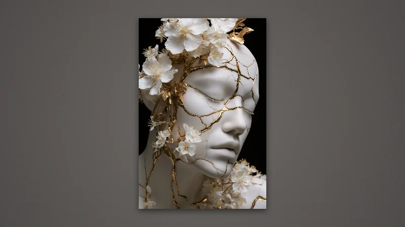 Blossoming Gold — Samsung Frame TV art, 3840 × 2160