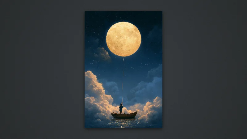 Catching the Moon — Samsung Frame TV art, 3840 × 2160