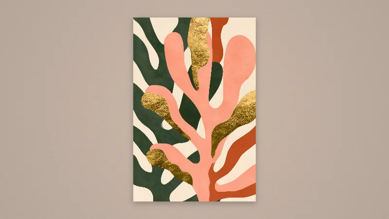 Coral Cut-Outs — Samsung Frame TV art, 3840 × 2160