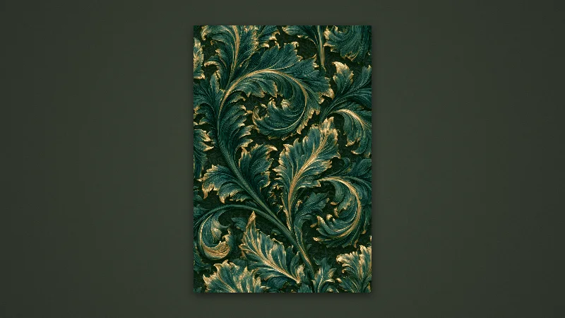 Emerald Acanthus — Samsung Frame TV art, 3840 × 2160