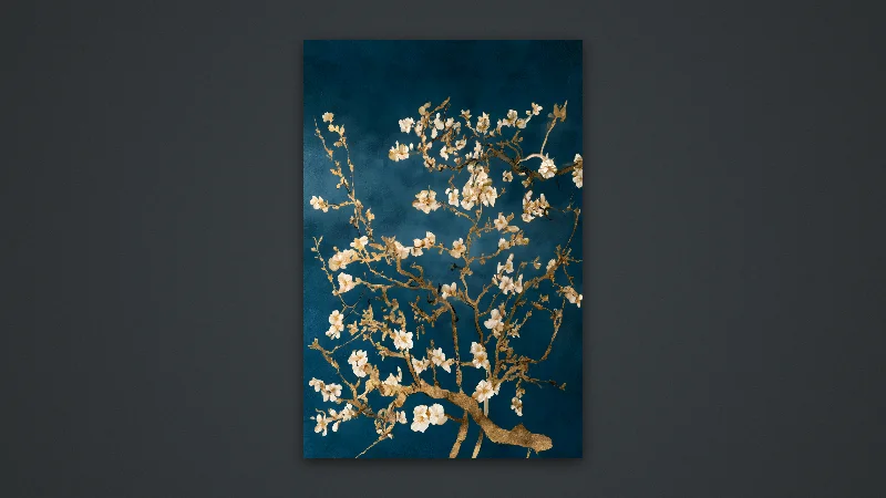 Golden Almond Blossom — Samsung Frame TV art, 3840 × 2160