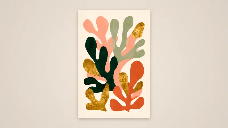 Golden Cut-Outs — Samsung Frame TV art, 3840 × 2160