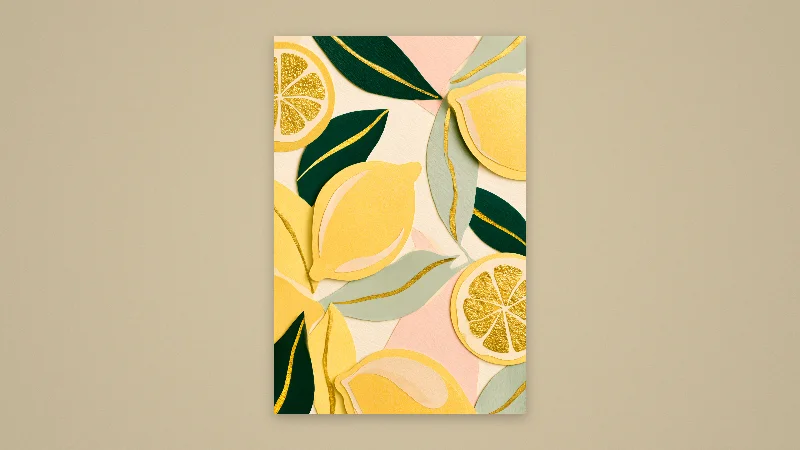 Golden Lemons — Samsung Frame TV art, 3840 × 2160