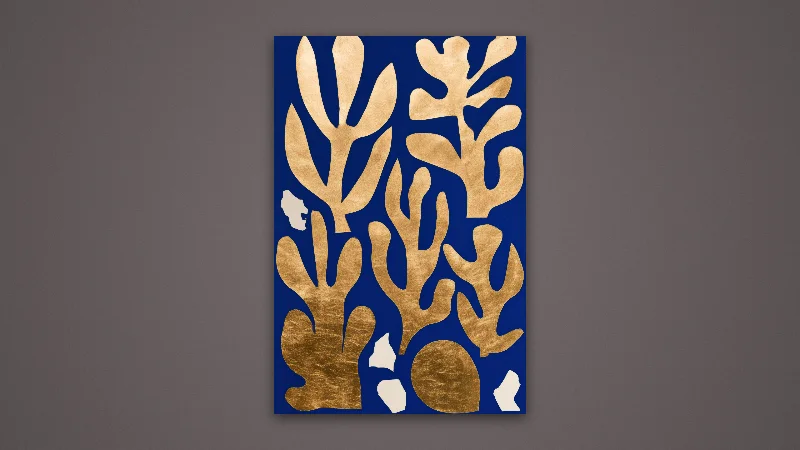 Golden Seaweed — Samsung Frame TV art, 3840 × 2160