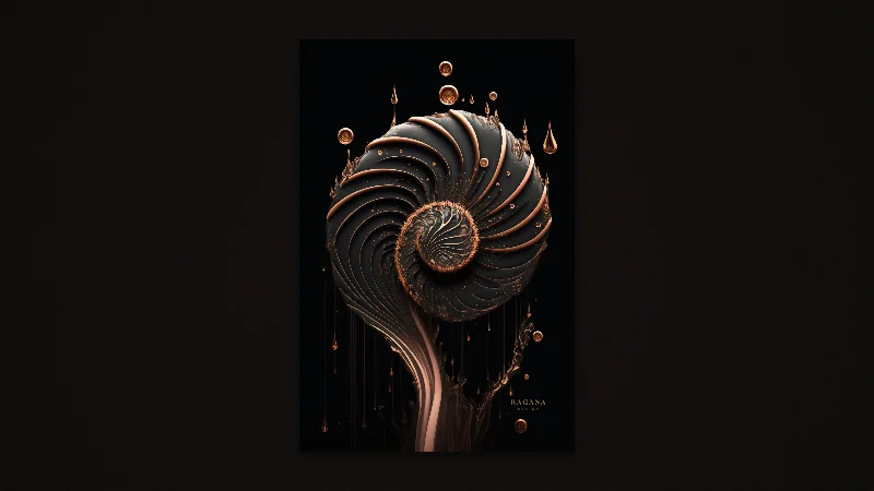 The Copper Vortex — Samsung Frame TV art, 3840 × 2160