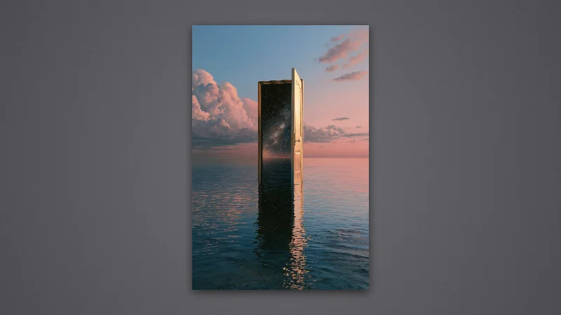 The Door to the Stars — Samsung Frame TV art, 3840 × 2160