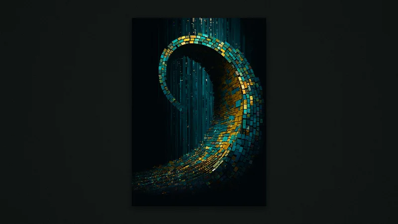 The Emerald Mosaic of Infinite Return — Samsung Frame TV art, 3840 × 2160