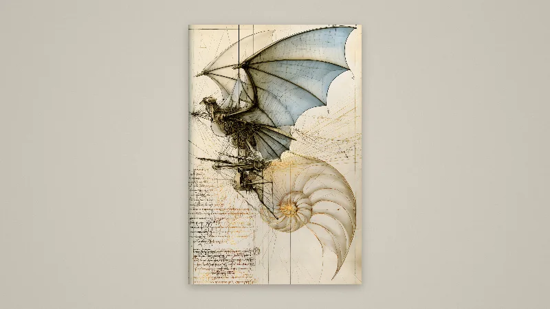 The Flying Machine Codex — Samsung Frame TV art, 3840 × 2160