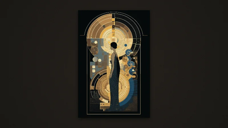 The Gilded Silhouette — Samsung Frame TV art, 3840 × 2160