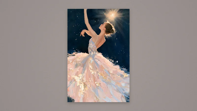 The Golden Ballerina — Samsung Frame TV art, 3840 × 2160