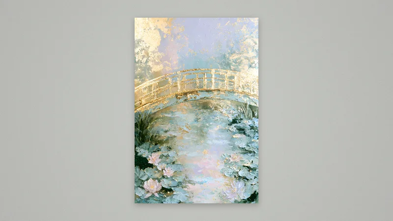 The Golden Bridge at Giverny — Samsung Frame TV art, 3840 × 2160