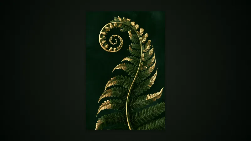 The Golden Fern — art pour Samsung Frame TV, 3840 × 2160