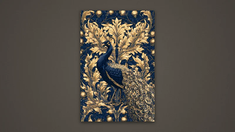 The Golden Peacock — Samsung Frame TV art, 3840 × 2160