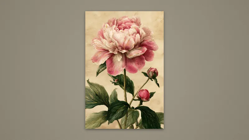 The Golden Peony — Samsung Frame TV アート、3840 × 2160