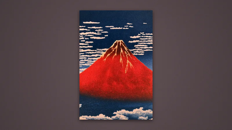 The Golden Red Fuji — Samsung Frame TV art, 3840 × 2160