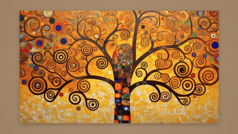 The Golden Tree of Life — Samsung Frame TV art, 3840 × 2160