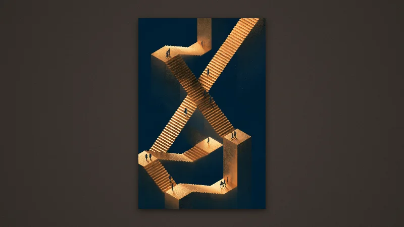 The Impossible Stairs — Samsung Frame TV art, 3840 × 2160